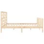 Double bed frame with solid wood headboard by , Beds and slatted bases - Ref: Foro24-3193091, Price: 162,82 €, Discount: %