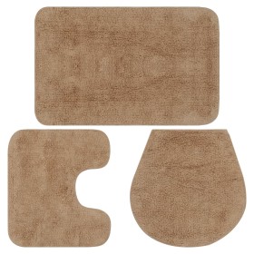Beige 3-Piece Fabric Bath Mat Set by vidaXL, Rugs and bath mats - Ref: Foro24-133223, Price: 31,62 €, Discount: %