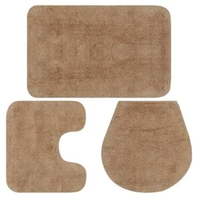 Beige 3-Piece Fabric Bath Mat Set by vidaXL, Rugs and bath mats - Ref: Foro24-133223, Price: 28,39 €, Discount: %