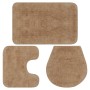 Conjunto de alfombrillas de baño de tela 3 piezas beige