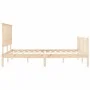 Bed frame with solid wood headboard 160x200 cm by , Beds and slatted bases - Ref: Foro24-3193411, Price: 147,15 €, Discount: %