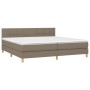 Box spring bed with LED mattress taupe gray fabric 200x200 cm by , Beds and slatted bases - Ref: Foro24-3133745, Price: 627,8...