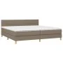 Box spring bed with LED mattress taupe gray fabric 200x200 cm by , Beds and slatted bases - Ref: Foro24-3133745, Price: 628,4...