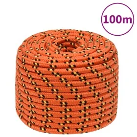 Orange polypropylene boat rope 12 mm 100 m by , Ropes and metal cords - Ref: Foro24-152672, Price: 55,02 €, Discount: %