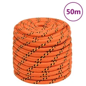 Orange polypropylene boat rope 16 mm 50 m by , Ropes and metal cords - Ref: Foro24-152679, Price: 46,56 €, Discount: %
