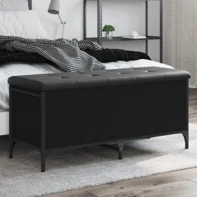 Engineered wood storage bench in black, 102x42x45 cm by , Benches for halls and storage - Ref: Foro24-835147, Price: 90,58 €,...
