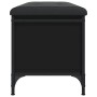 Aufbewahrungsbank aus Holzwerkstoff schwarz 102x42x45 cm von , Bänke für Hallen und Lager - Ref: Foro24-835147, Preis: 91,31 ...