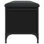 Engineered wood storage bench in black, 102x42x45 cm by , Benches for halls and storage - Ref: Foro24-835147, Price: 90,58 €,...
