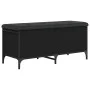Engineered wood storage bench in black, 102x42x45 cm by , Benches for halls and storage - Ref: Foro24-835147, Price: 90,58 €,...