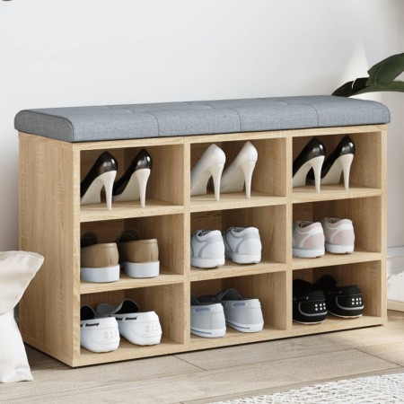 Schuhbank aus Holzwerkstoff Sonoma-Eiche 82x32x50 cm von , Bänke für Hallen und Lager - Ref: Foro24-835105, Preis: 65,10 €, R...