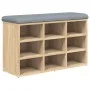 Shoe bench engineered wood Sonoma oak 82x32x50 cm by , Benches for halls and storage - Ref: Foro24-835105, Price: 65,62 €, Di...