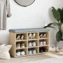 Shoe bench engineered wood Sonoma oak 82x32x50 cm by , Benches for halls and storage - Ref: Foro24-835105, Price: 65,62 €, Di...
