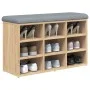 Shoe bench engineered wood Sonoma oak 82x32x50 cm by , Benches for halls and storage - Ref: Foro24-835105, Price: 65,62 €, Di...