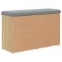 Shoe bench engineered wood Sonoma oak 82x32x50 cm by , Benches for halls and storage - Ref: Foro24-835105, Price: 65,62 €, Di...