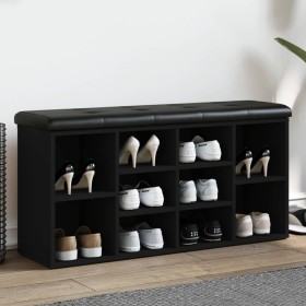 Engineered wood black shoemaker bench 102x32x50 cm by , Benches for halls and storage - Ref: Foro24-835111, Price: 81,84 €, D...