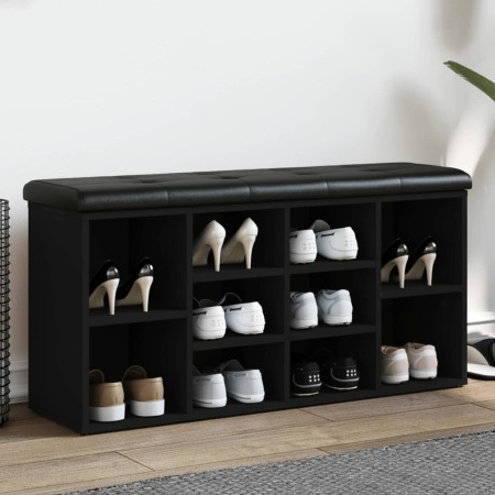 Holzwerkstoff-Schuhbank schwarz 102x32x50 cm von , Bänke für Hallen und Lager - Ref: Foro24-835111, Preis: 81,84 €, Rabatt: %