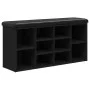 Engineered wood black shoemaker bench 102x32x50 cm by , Benches for halls and storage - Ref: Foro24-835111, Price: 80,91 €, D...