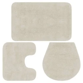 Weißes 3-teiliges Badematten-Set aus Stoff von vidaXL, Teppiche und Badematten - Ref: Foro24-133224, Preis: 24,43 €, Rabatt: %
