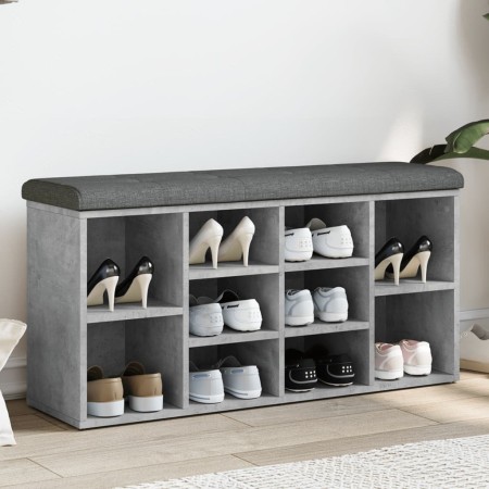 Betongraue Schuhbank aus Holzwerkstoff, 102 x 32 x 50 cm von , Bänke für Hallen und Lager - Ref: Foro24-835113, Preis: 75,69 ...