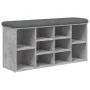 Concrete gray engineered wood shoe bench 102x32x50 cm by , Benches for halls and storage - Ref: Foro24-835113, Price: 74,63 €...
