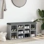 Concrete gray engineered wood shoe bench 102x32x50 cm by , Benches for halls and storage - Ref: Foro24-835113, Price: 74,63 €...