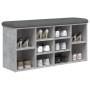 Concrete gray engineered wood shoe bench 102x32x50 cm by , Benches for halls and storage - Ref: Foro24-835113, Price: 75,69 €...