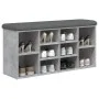 Concrete gray engineered wood shoe bench 102x32x50 cm by , Benches for halls and storage - Ref: Foro24-835113, Price: 74,63 €...