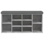 Concrete gray engineered wood shoe bench 102x32x50 cm by , Benches for halls and storage - Ref: Foro24-835113, Price: 74,63 €...