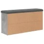 Concrete gray engineered wood shoe bench 102x32x50 cm by , Benches for halls and storage - Ref: Foro24-835113, Price: 74,63 €...