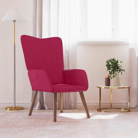 Sillón de relax de terciopelo rojo vino tinto en Sillones | Comprar online en Foro24