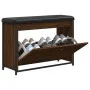 Shoe bench with foldable drawer, brown oak, 82x32x56 cm. by , Benches for halls and storage - Ref: Foro24-835126, Price: 77,9...