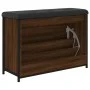 Shoe bench with foldable drawer, brown oak, 82x32x56 cm. by , Benches for halls and storage - Ref: Foro24-835126, Price: 77,9...