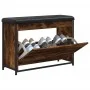 Shoe bench with foldable smoked oak drawer 82x32x56 cm by , Benches for halls and storage - Ref: Foro24-835124, Price: 74,68 ...