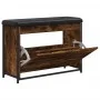 Shoe bench with foldable smoked oak drawer 82x32x56 cm by , Benches for halls and storage - Ref: Foro24-835124, Price: 74,68 ...