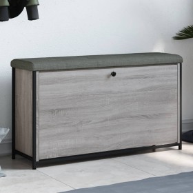 Sonoma graue Schuhregalbank mit Klappschublade 102x32x56 cm von , Bänke für Hallen und Lager - Ref: Foro24-835130, Preis: 89,...