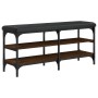 Engineered wood shoe bench in brown oak, 102x32x47 cm by , Benches for halls and storage - Ref: Foro24-835166, Price: 66,33 €...