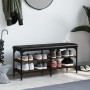 Engineered wood shoe bench in brown oak, 102x32x47 cm by , Benches for halls and storage - Ref: Foro24-835166, Price: 66,33 €...