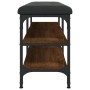 Engineered wood shoe bench in brown oak, 102x32x47 cm by , Benches for halls and storage - Ref: Foro24-835166, Price: 66,33 €...
