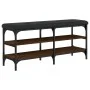 Banco zapatero madera de ingeniería marrón roble 102x32x47 cm de , Bancos para recibidores y almacenamiento - Ref: Foro24-835...
