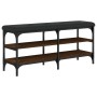 Engineered wood shoe bench in brown oak, 102x32x47 cm by , Benches for halls and storage - Ref: Foro24-835166, Price: 66,33 €...
