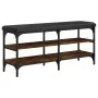 Engineered wood smoked oak shoemaker bench 102x32x47 cm by , Benches for halls and storage - Ref: Foro24-835164, Price: 62,12...