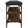 Engineered wood smoked oak shoemaker bench 102x32x47 cm by , Benches for halls and storage - Ref: Foro24-835164, Price: 62,12...