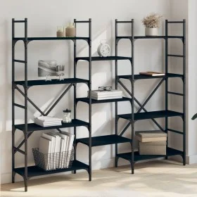 Engineered wood black shelf 160x28.5x136.5 cm by , Bookcases and shelves - Ref: Foro24-838873, Price: 100,47 €, Discount: %