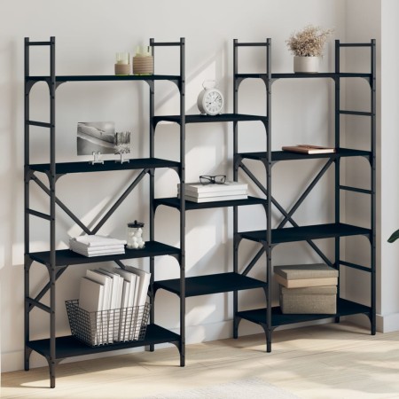 Regal aus schwarzem Holzwerkstoff 160x28,5x136,5 cm von , Bücherregale und Regale - Ref: Foro24-838873, Preis: 101,72 €, Raba...
