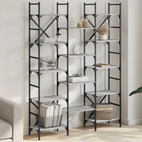 Engineered wood bookshelf in Sonoma gray, 127.5x28.5x172.5 cm by , Bookcases and shelves - Ref: Foro24-838871, Price: 109,42 ...