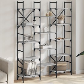 Estantería madera de ingeniería gris Sonoma 127,5x28,5x172,5 cm de , Librerías y estanterías - Ref: Foro24-838871, Precio: 11...