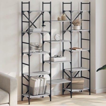 Engineered wood bookshelf in Sonoma gray, 127.5x28.5x172.5 cm by , Bookcases and shelves - Ref: Foro24-838871, Price: 110,81 ...