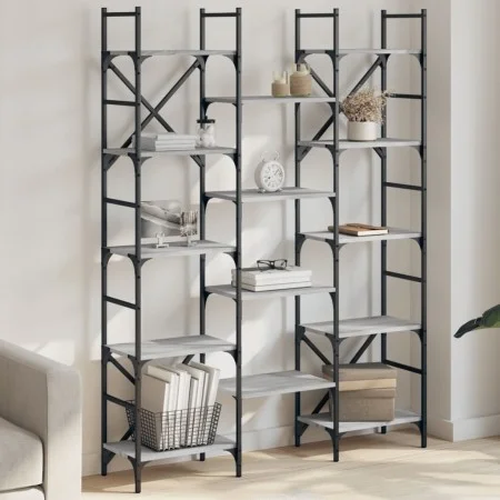Sonoma Regal aus grauem Holzwerkstoff 127,5x28,5x172,5 cm von , Bücherregale und Regale - Ref: Foro24-838871, Preis: 109,41 €...