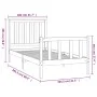 Estructura de cama con cabecero madera de pino blanco 100x200cm de , Camas y somieres - Ref: Foro24-3188197, Precio: 148,95 €...