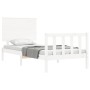 Weißer Massivholzbettrahmen mit Kopfteil 100x200 cm von , Betten und Lattenroste - Ref: Foro24-3193392, Preis: 137,19 €, Raba...